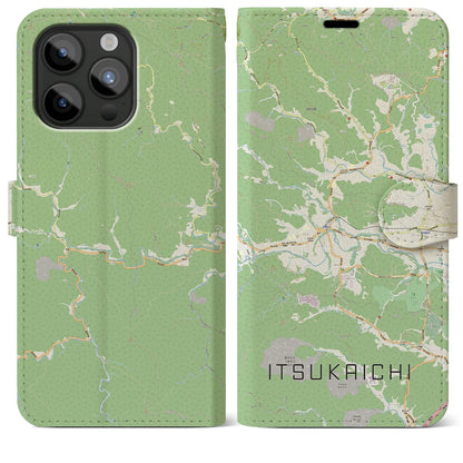 【五日市（東京都）】地図柄iPhoneケース（手帳タイプ）ナチュラル・iPhone 15 Pro Max 用