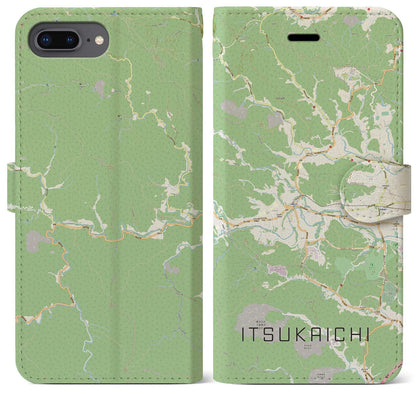 【五日市（東京都）】地図柄iPhoneケース（手帳タイプ）ナチュラル・iPhone 8Plus /7Plus / 6sPlus / 6Plus 用