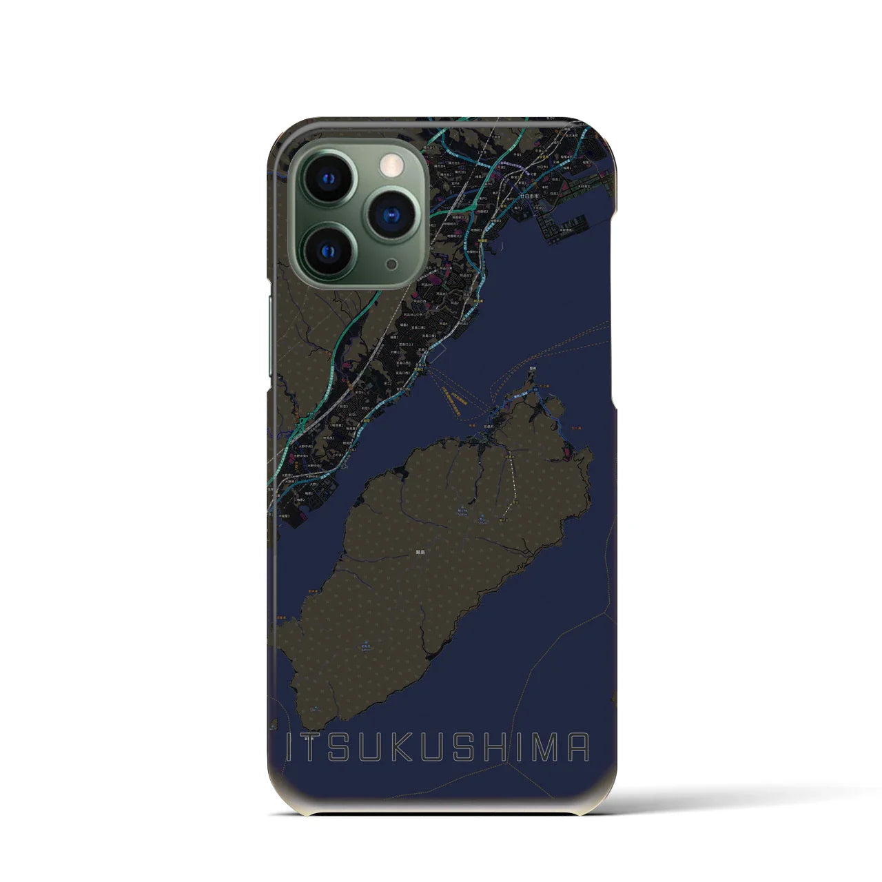 【厳島（広島県）】地図柄iPhoneケース（バックカバータイプ）