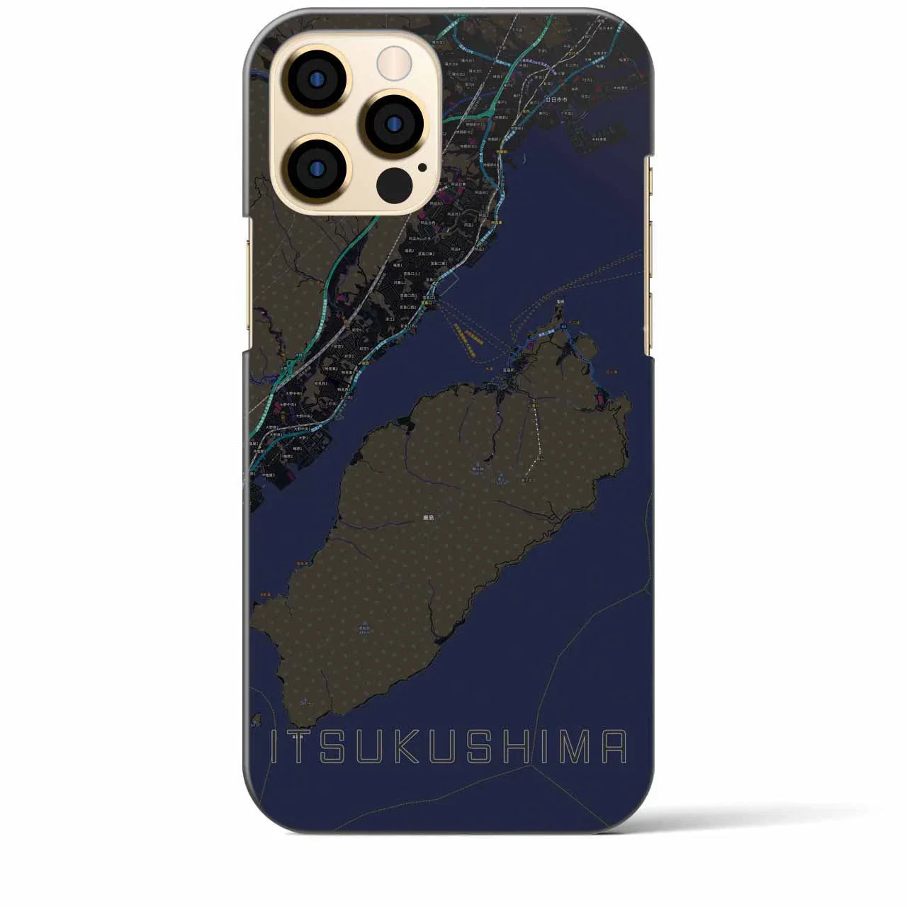 【厳島（広島県）】地図柄iPhoneケース（バックカバータイプ）