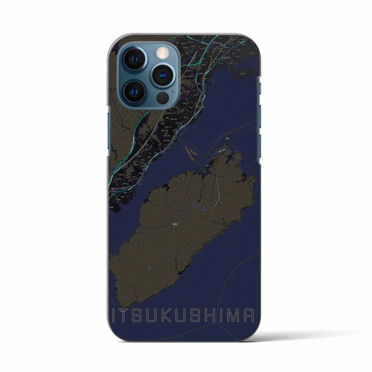 【厳島（広島県）】地図柄iPhoneケース（バックカバータイプ）