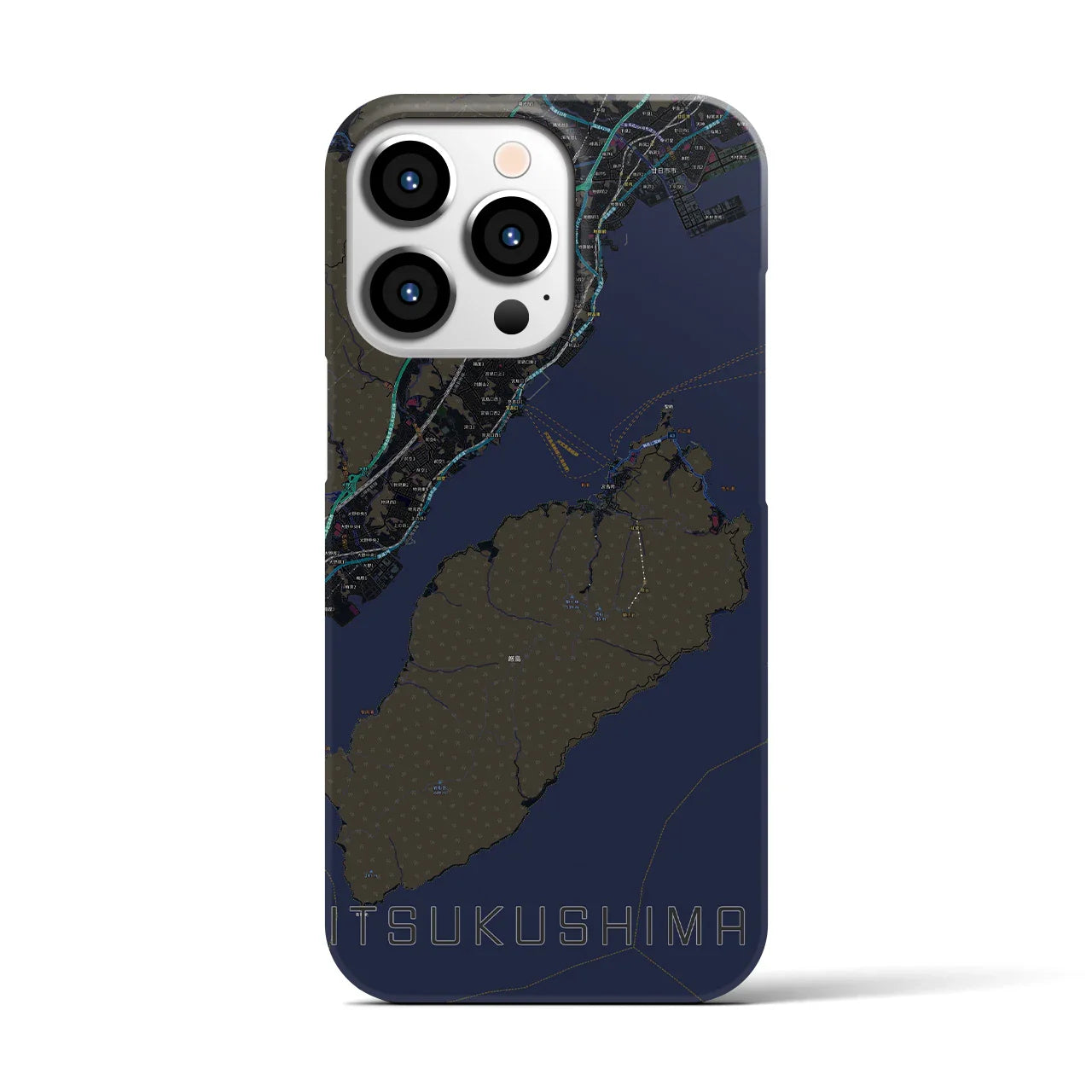 【厳島（広島県）】地図柄iPhoneケース（バックカバータイプ）