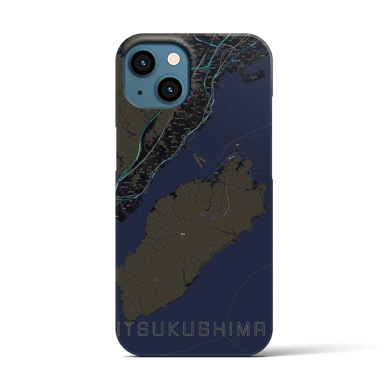 【厳島（広島県）】地図柄iPhoneケース（バックカバータイプ）