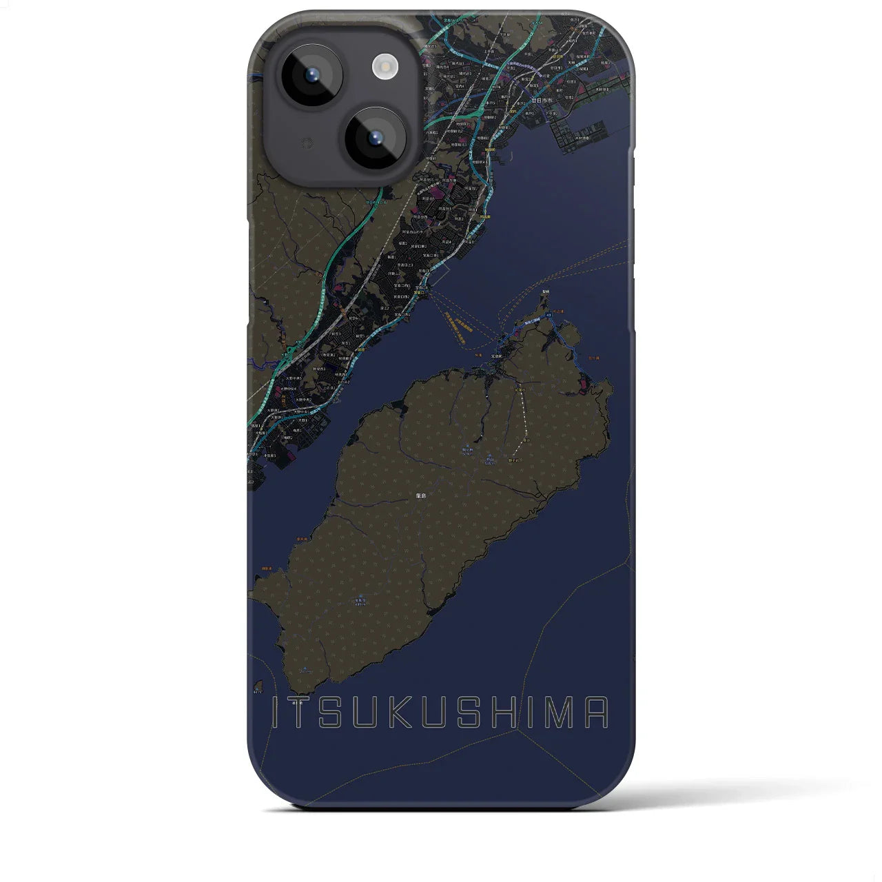 【厳島（広島県）】地図柄iPhoneケース（バックカバータイプ）