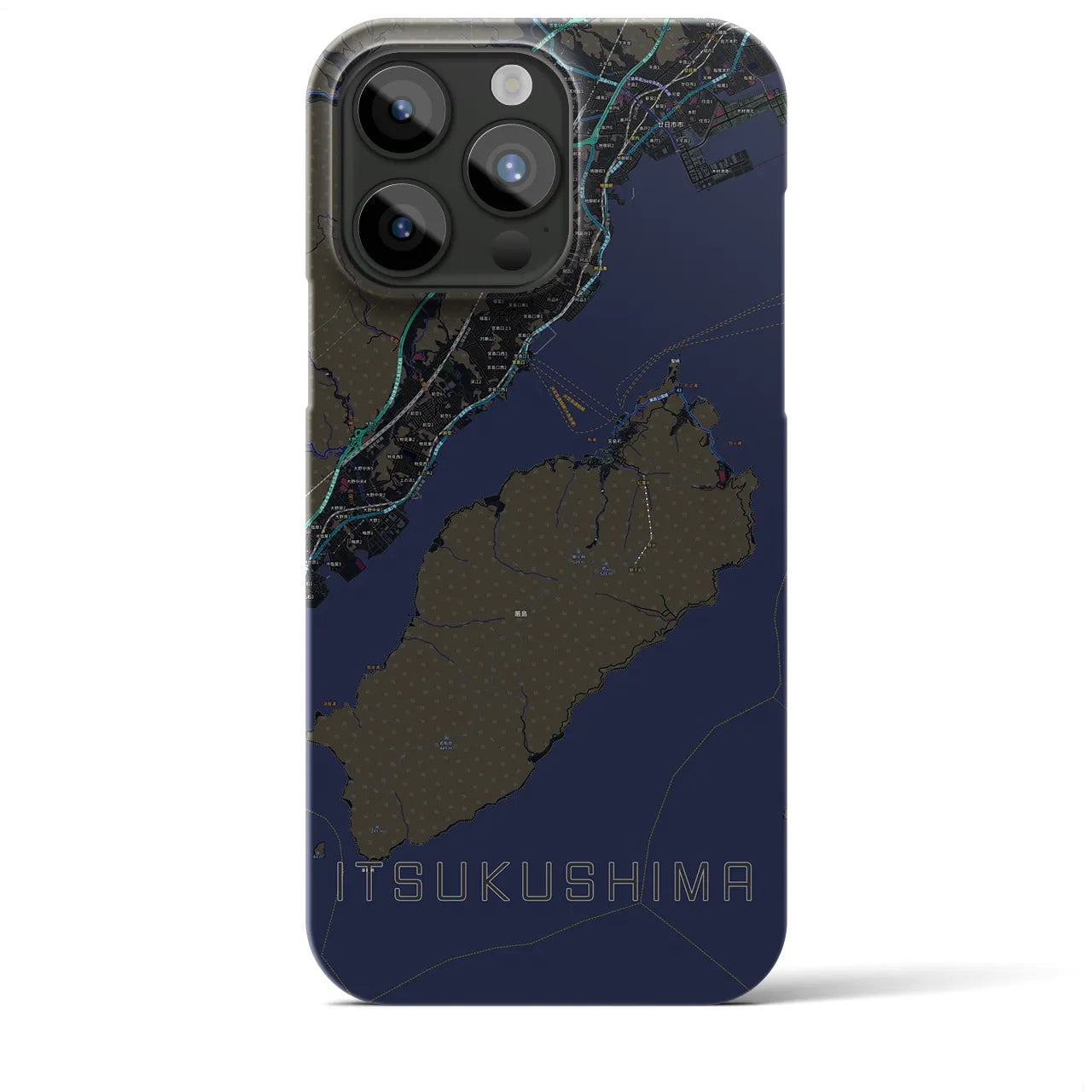 【厳島（広島県）】地図柄iPhoneケース（バックカバータイプ）