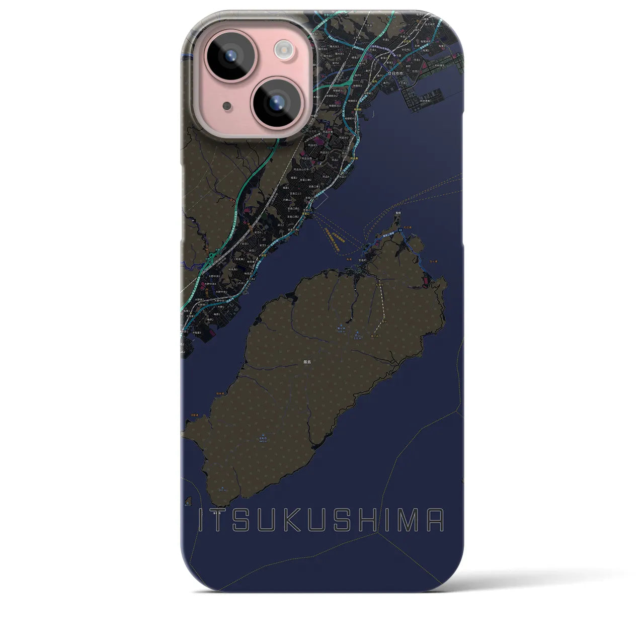 【厳島（広島県）】地図柄iPhoneケース（バックカバータイプ）