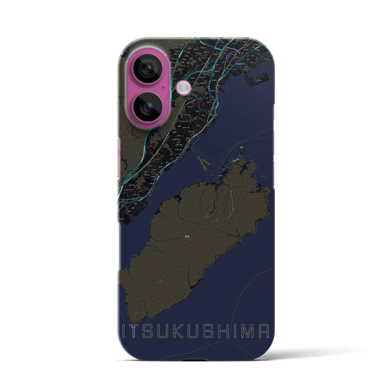 【厳島（広島県）】地図柄iPhoneケース（バックカバータイプ）