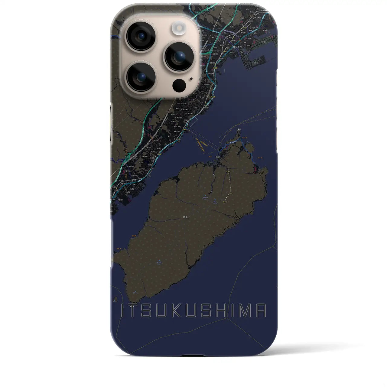 【厳島（広島県）】地図柄iPhoneケース（バックカバータイプ）