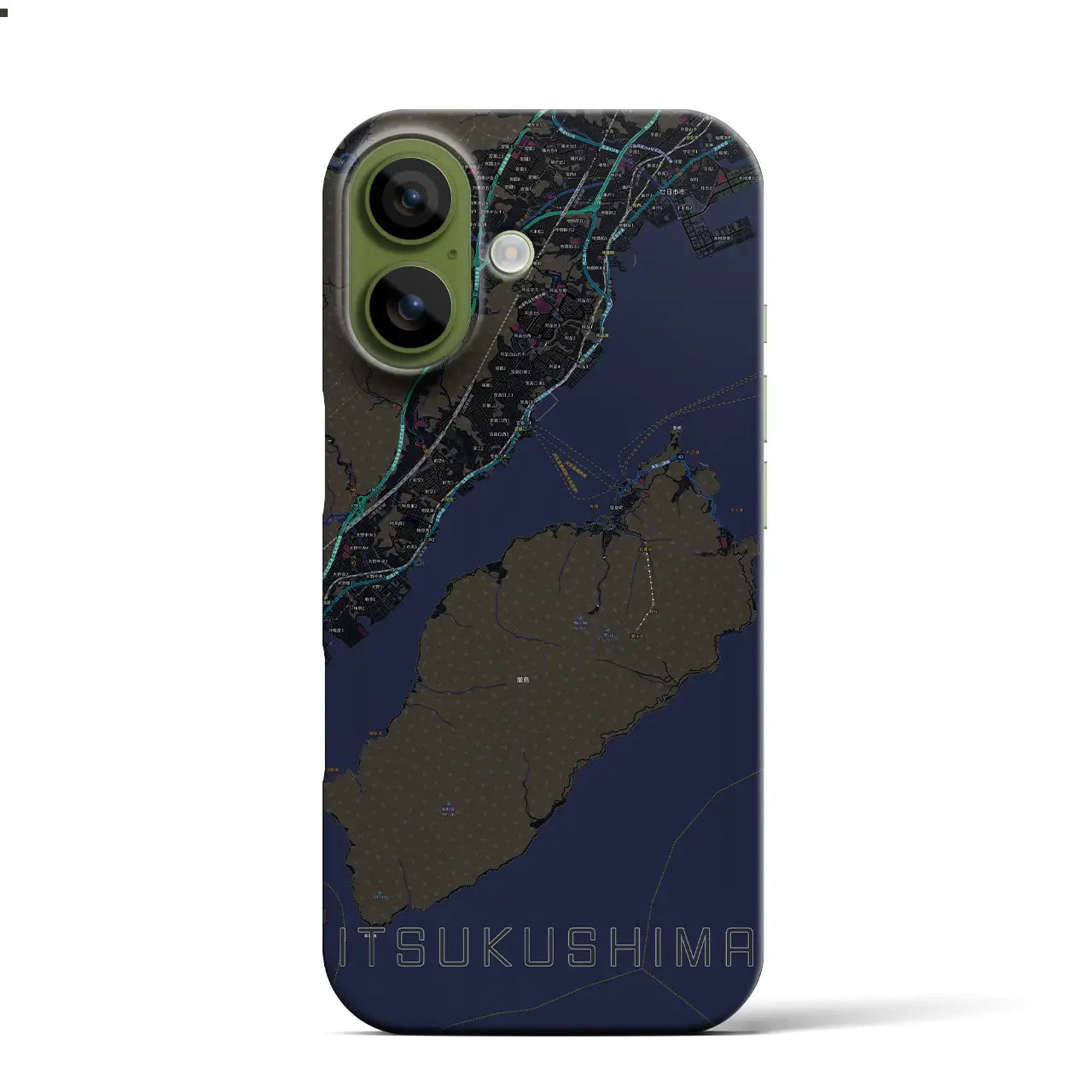 【厳島（広島県）】地図柄iPhoneケース（バックカバータイプ）