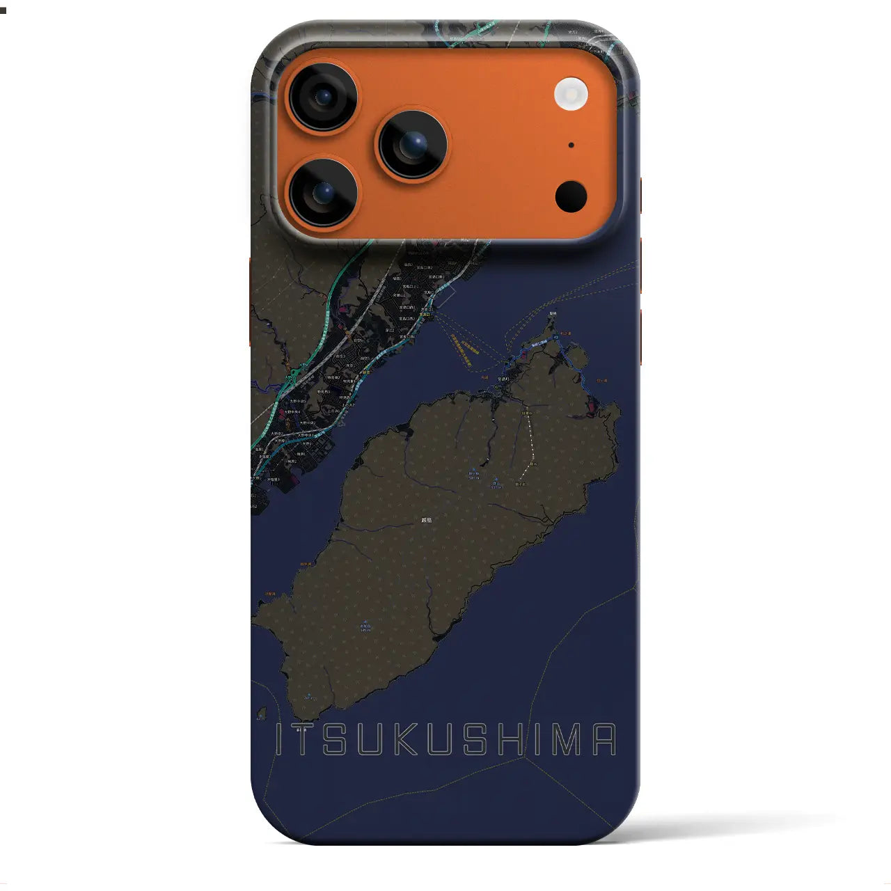 【厳島（広島県）】地図柄iPhoneケース（バックカバータイプ）