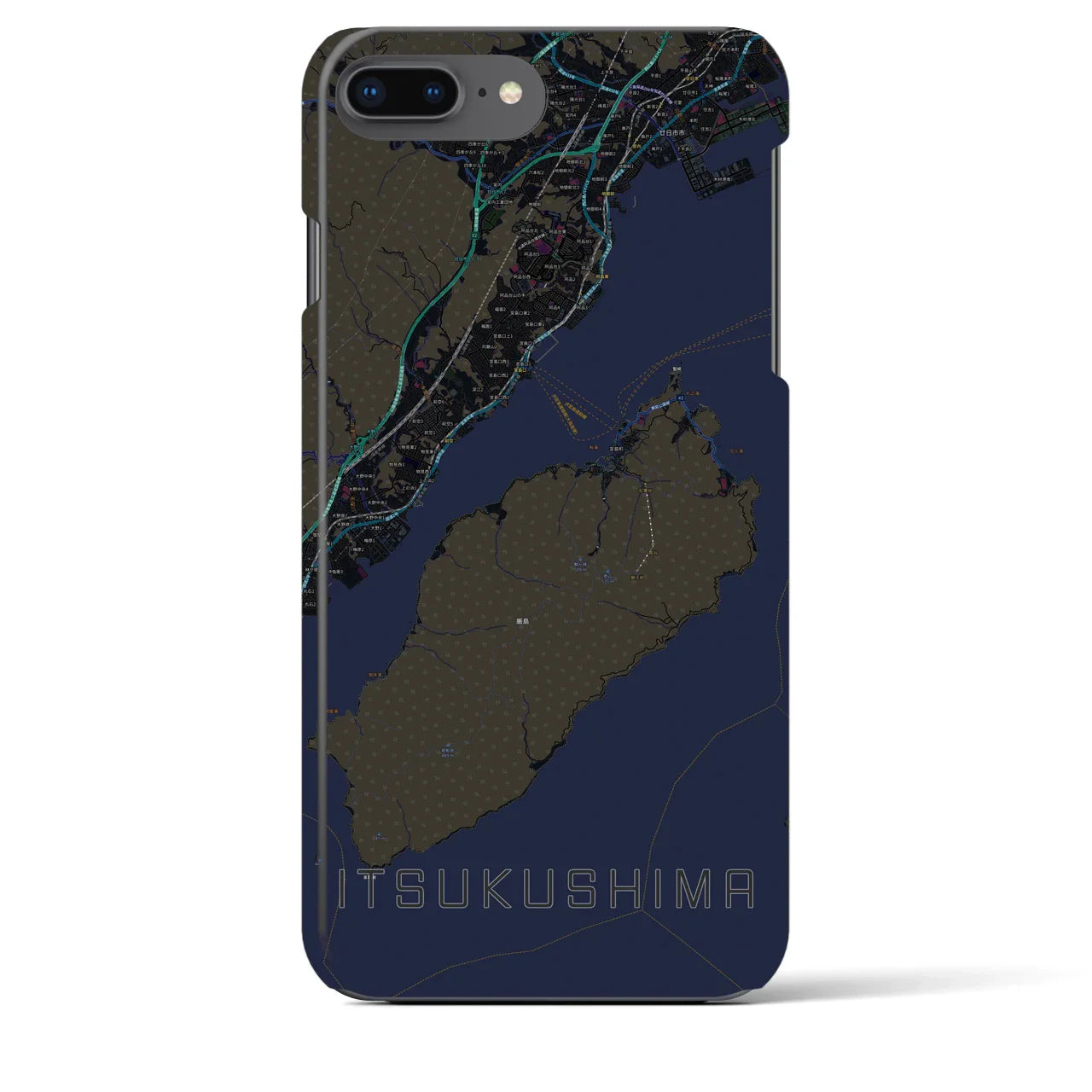 【厳島（広島県）】地図柄iPhoneケース（バックカバータイプ）