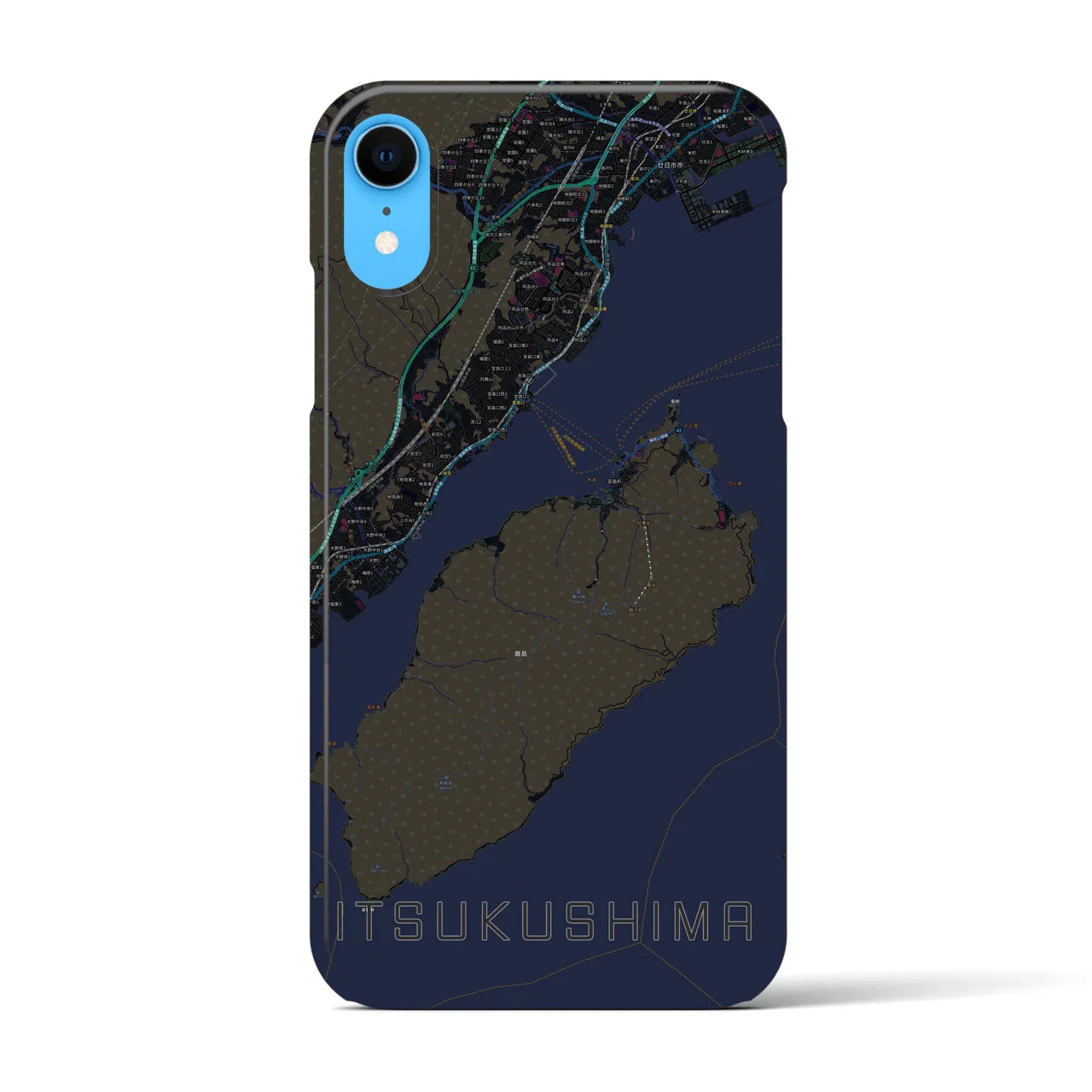 【厳島（広島県）】地図柄iPhoneケース（バックカバータイプ）