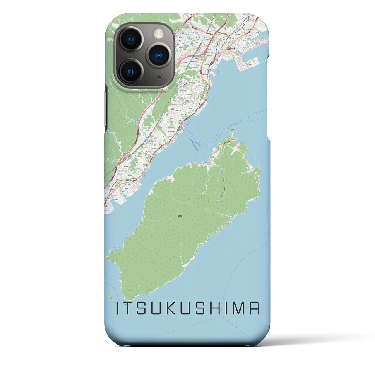 【厳島（広島県）】地図柄iPhoneケース（バックカバータイプ）