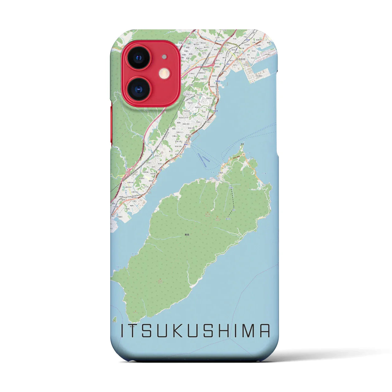 【厳島（広島県）】地図柄iPhoneケース（バックカバータイプ）