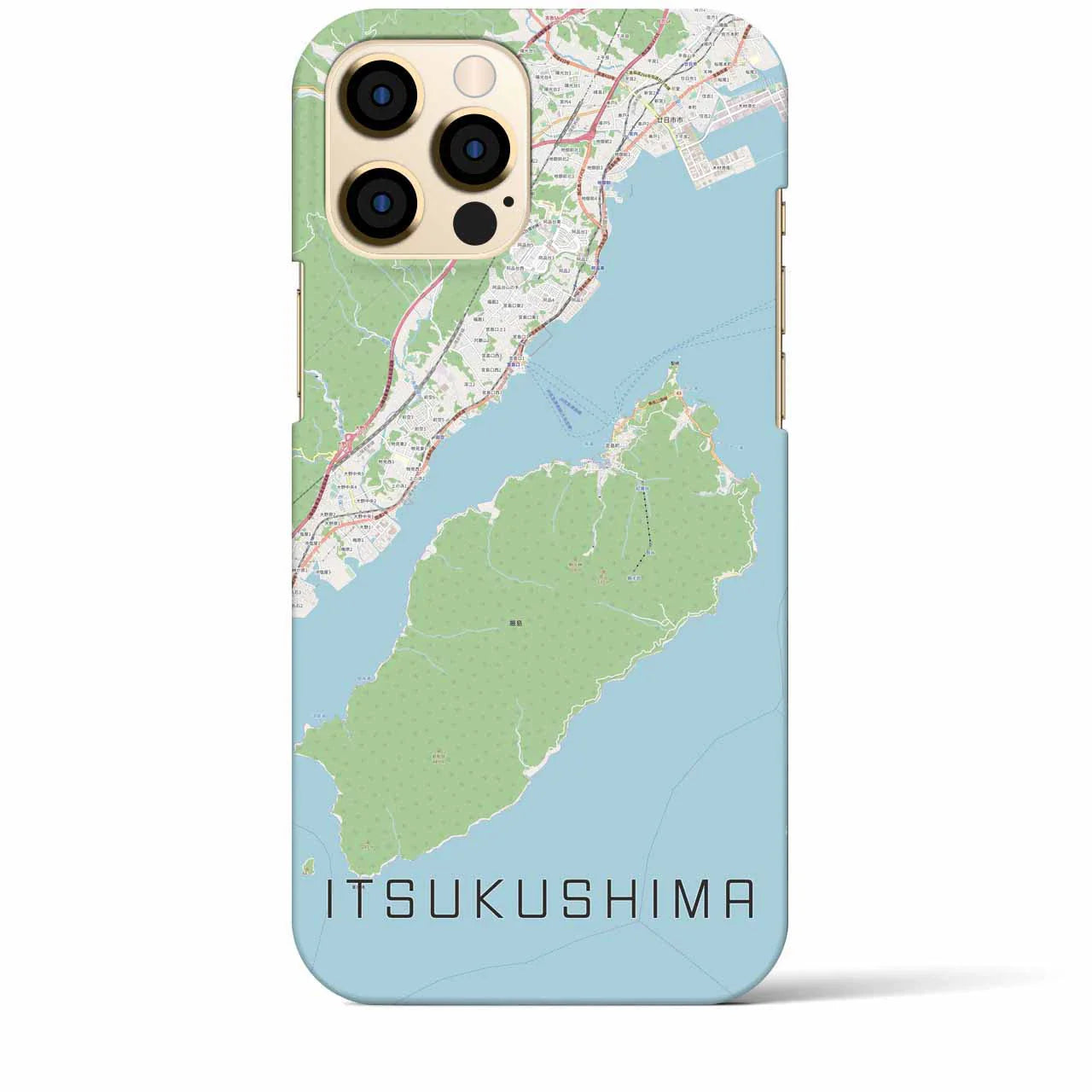 【厳島（広島県）】地図柄iPhoneケース（バックカバータイプ）