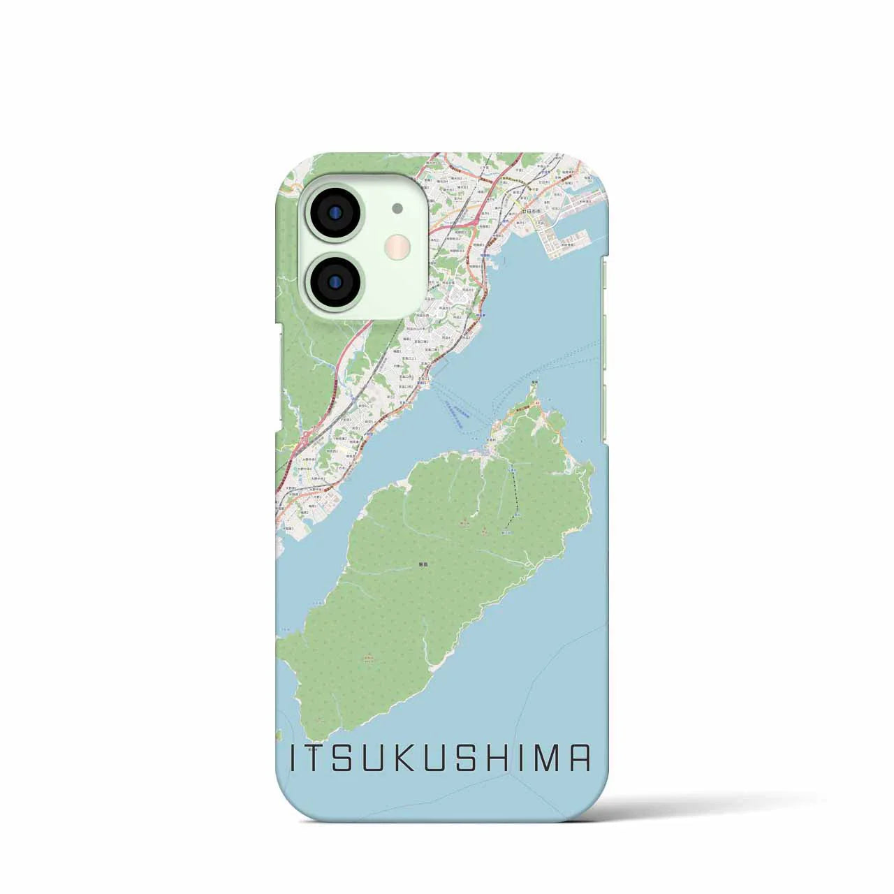 【厳島（広島県）】地図柄iPhoneケース（バックカバータイプ）