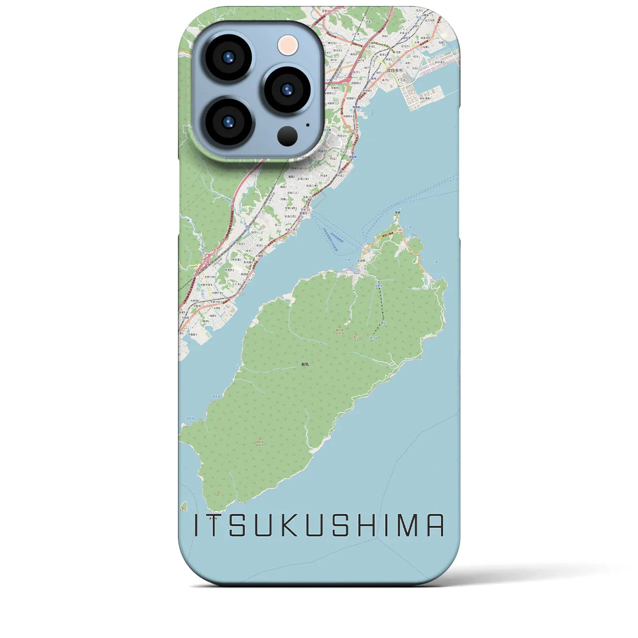 【厳島（広島県）】地図柄iPhoneケース（バックカバータイプ）