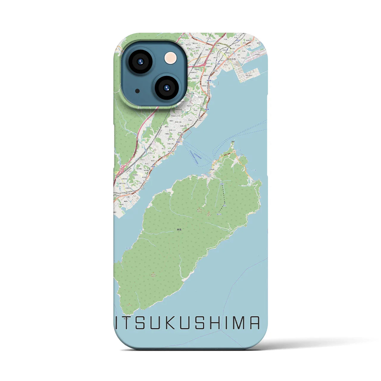 【厳島（広島県）】地図柄iPhoneケース（バックカバータイプ）