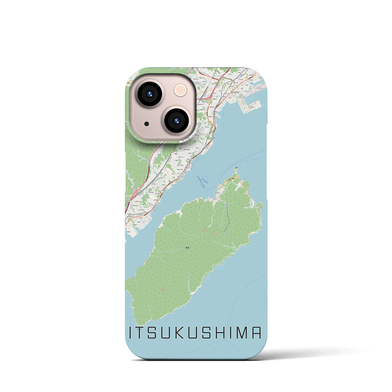 【厳島（広島県）】地図柄iPhoneケース（バックカバータイプ）