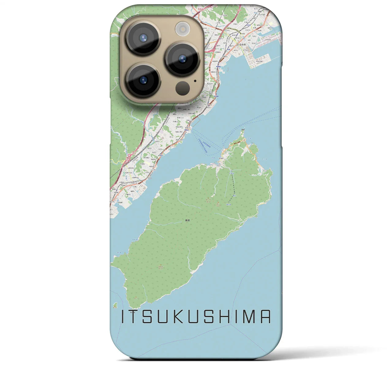 【厳島（広島県）】地図柄iPhoneケース（バックカバータイプ）