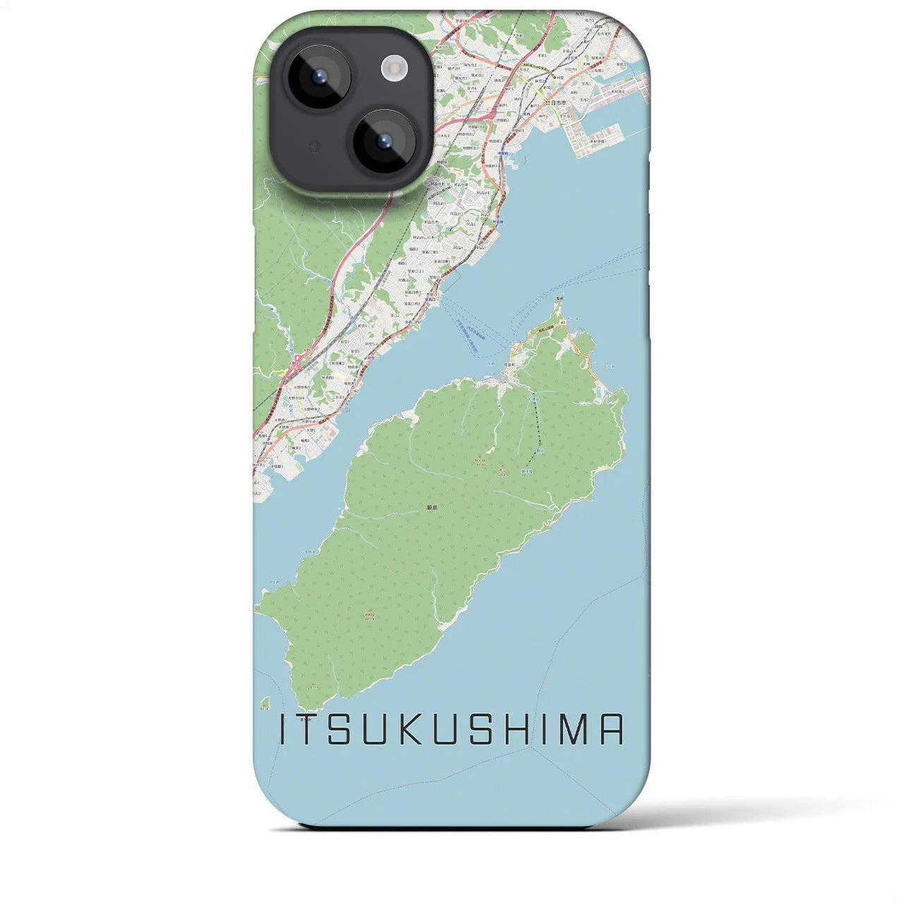 【厳島（広島県）】地図柄iPhoneケース（バックカバータイプ）