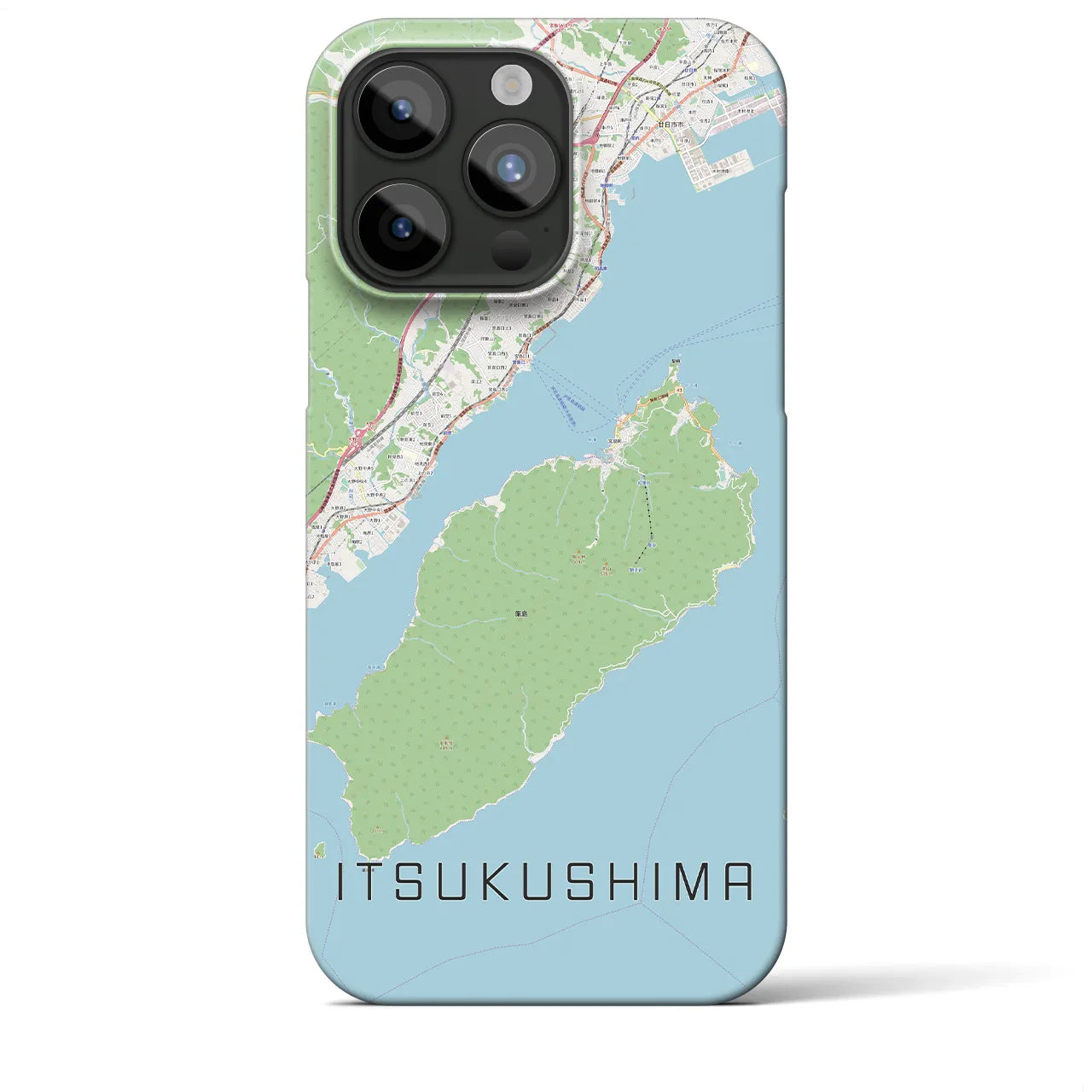 【厳島（広島県）】地図柄iPhoneケース（バックカバータイプ）