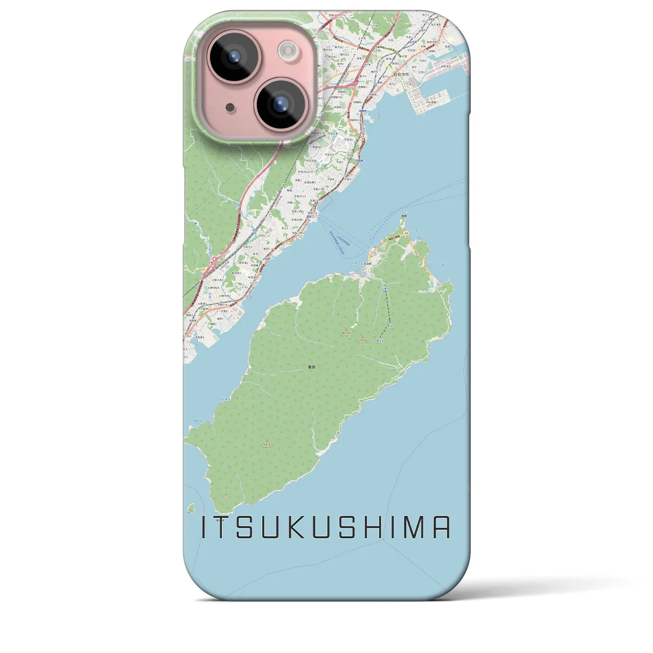 【厳島（広島県）】地図柄iPhoneケース（バックカバータイプ）