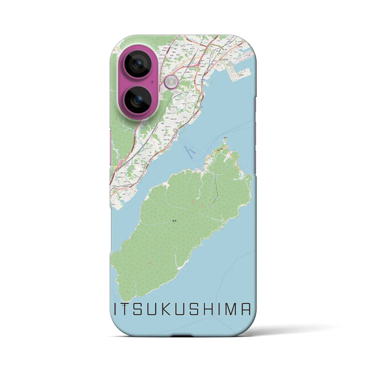 【厳島（広島県）】地図柄iPhoneケース（バックカバータイプ）