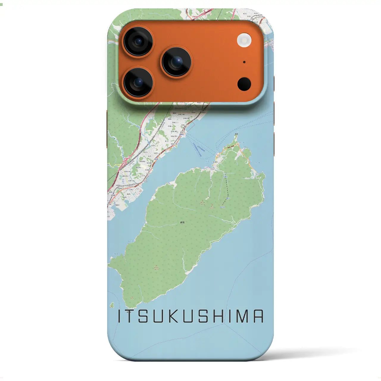 【厳島（広島県）】地図柄iPhoneケース（バックカバータイプ）
