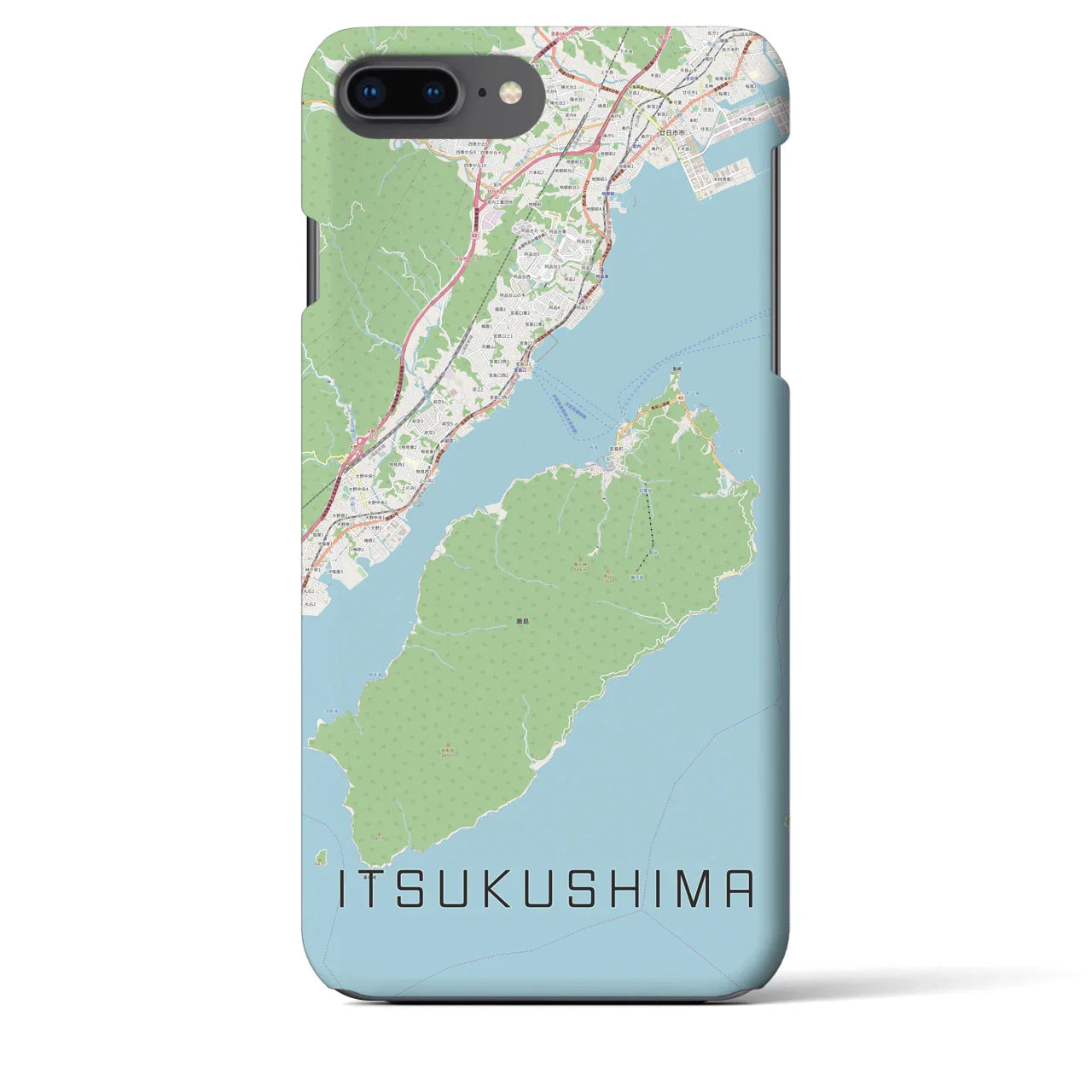 【厳島（広島県）】地図柄iPhoneケース（バックカバータイプ）