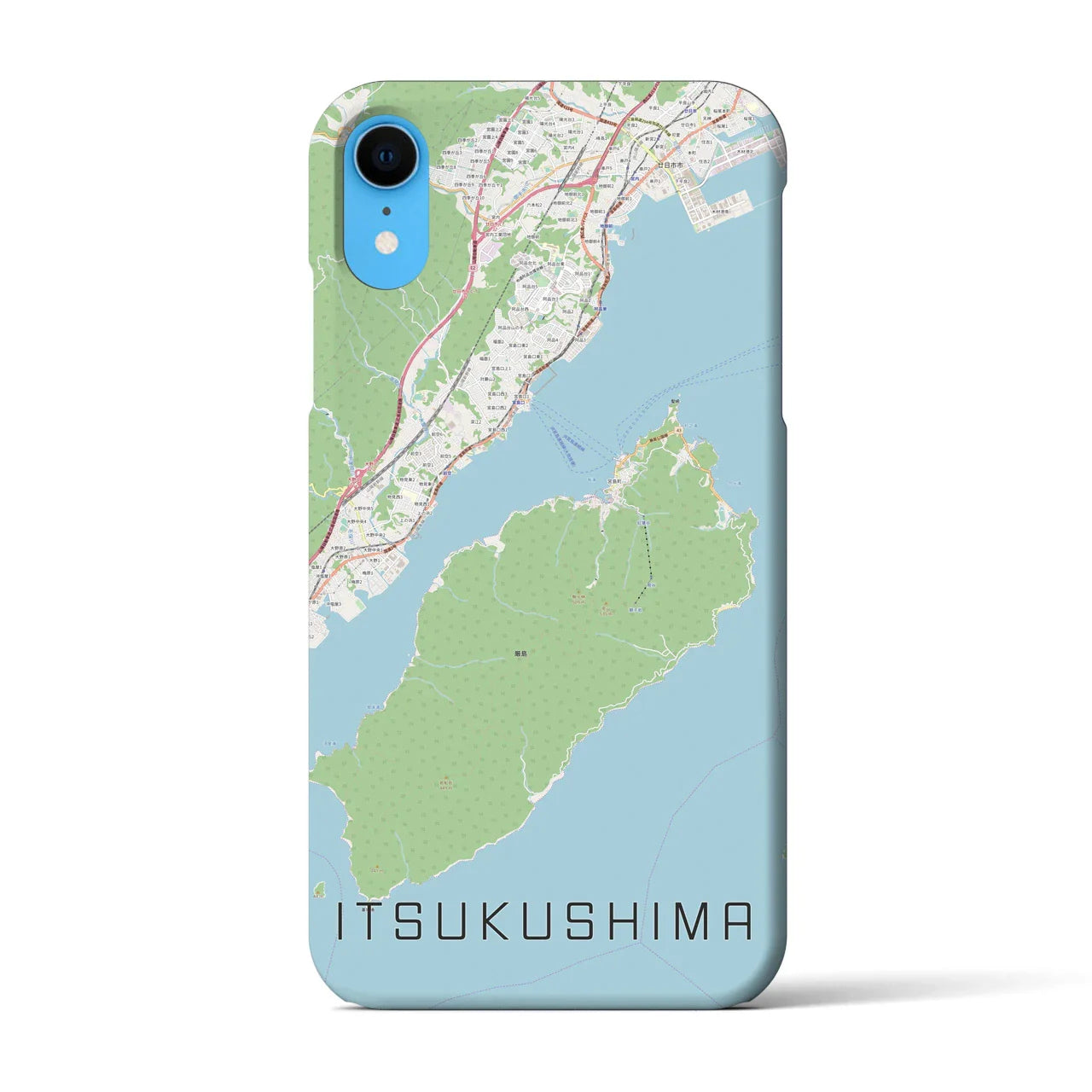 【厳島（広島県）】地図柄iPhoneケース（バックカバータイプ）