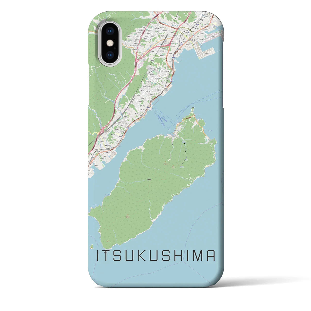 【厳島（広島県）】地図柄iPhoneケース（バックカバータイプ）