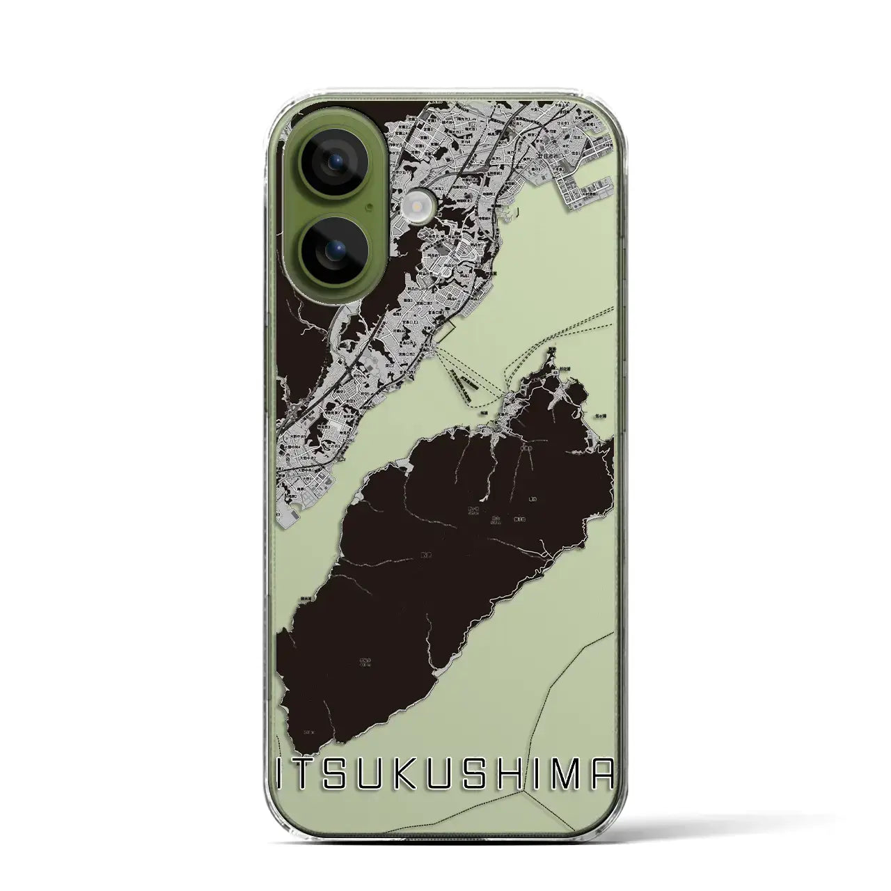 【厳島（広島県）】地図柄iPhoneケース（クリアタイプ）モノトーン・iPhone 17 Pro Max 用