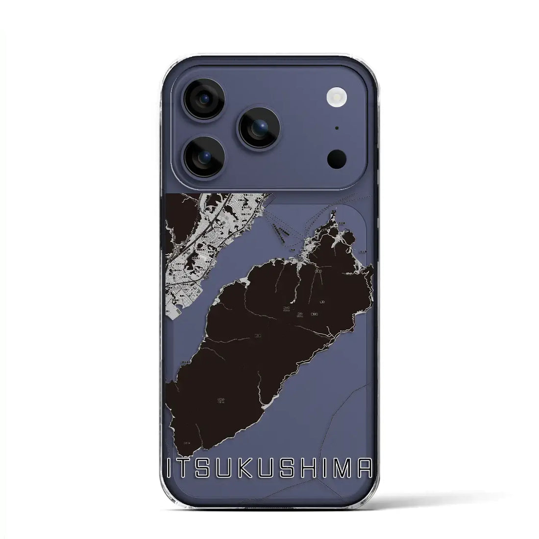 【厳島（広島県）】地図柄iPhoneケース（クリアタイプ）モノトーン・iPhone 17 Pro Max 用
