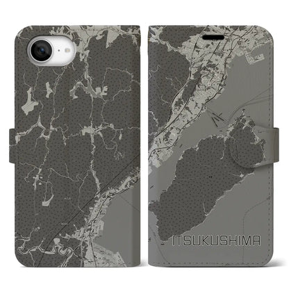 【厳島（広島県）】地図柄iPhoneケース（手帳タイプ）