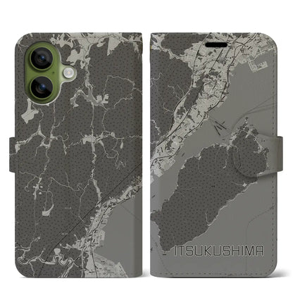 【厳島（広島県）】地図柄iPhoneケース（手帳タイプ）