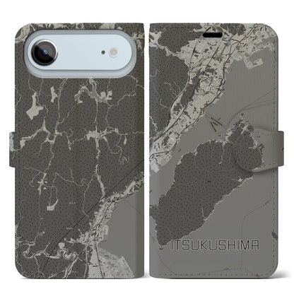 【厳島（広島県）】地図柄iPhoneケース（手帳タイプ）