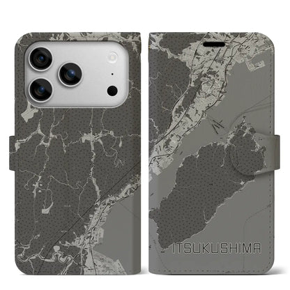 【厳島（広島県）】地図柄iPhoneケース（手帳タイプ）