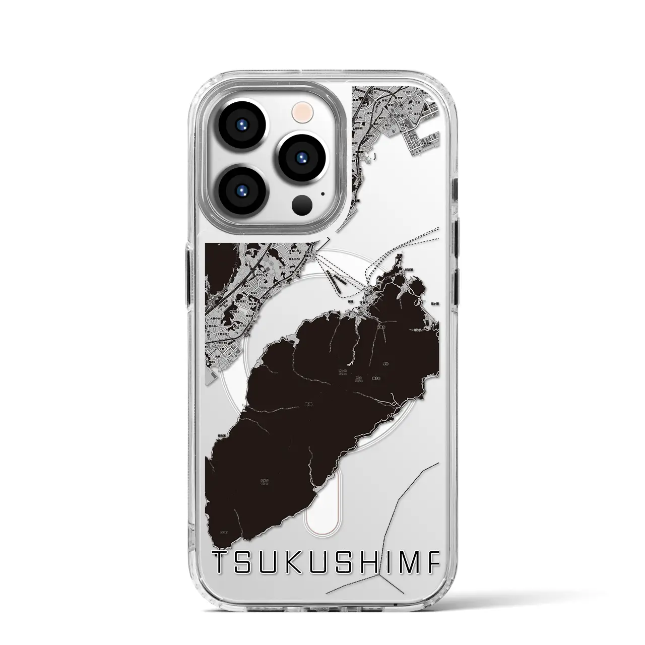 【厳島（広島県）】地図柄iPhoneケース（MagSafeタイプ）