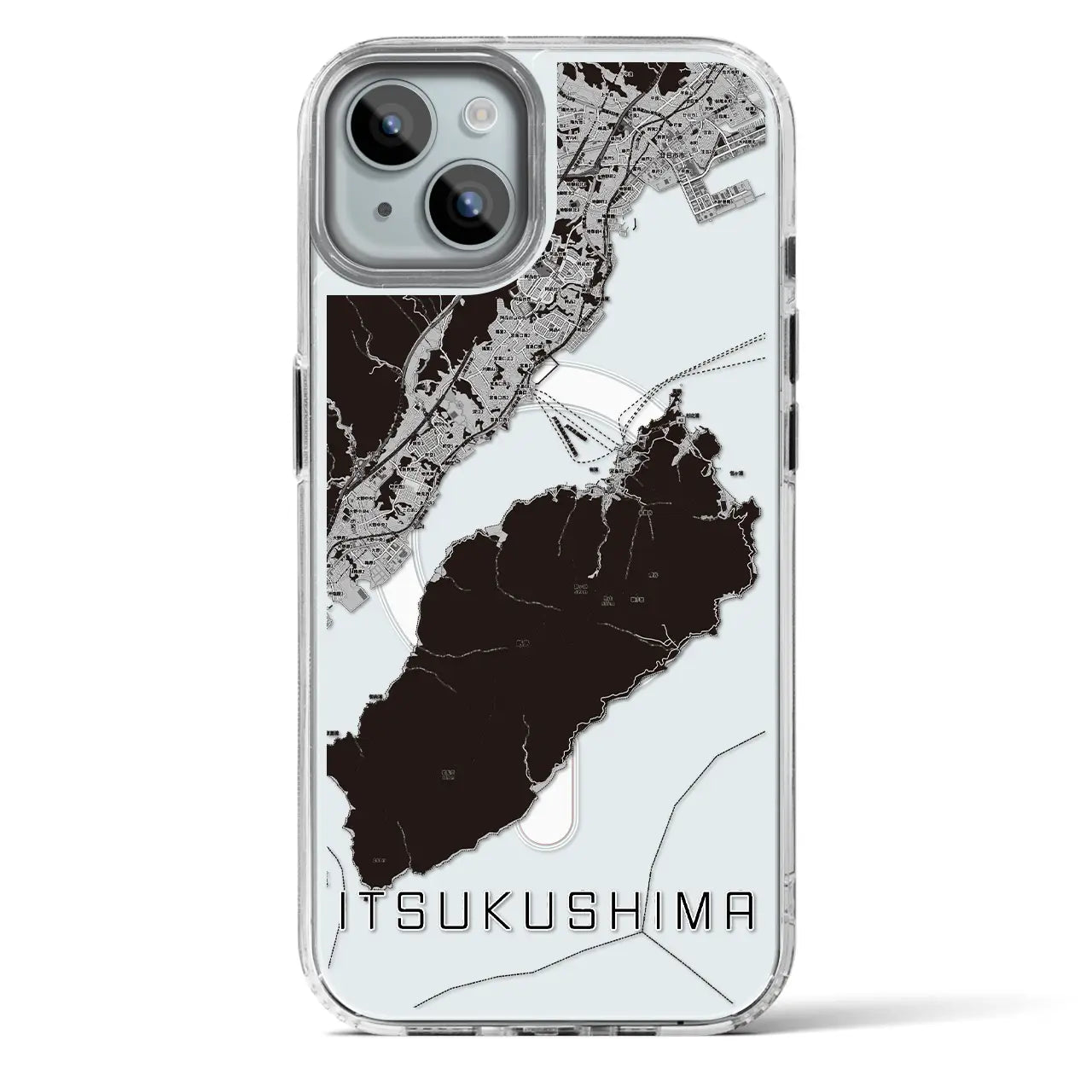 【厳島（広島県）】地図柄iPhoneケース（MagSafeタイプ）