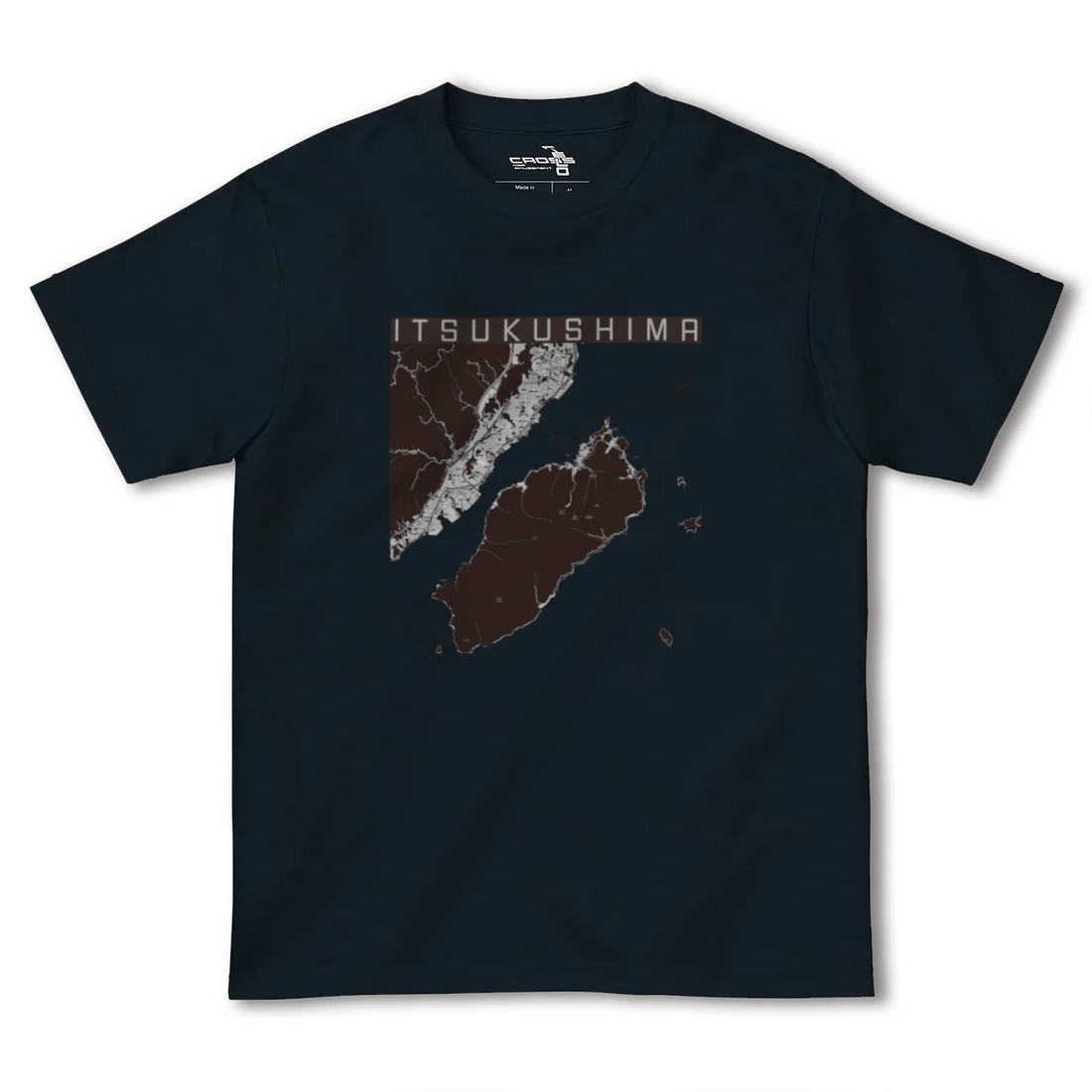 【厳島（広島県）】地図柄ヘビーウェイトTシャツ