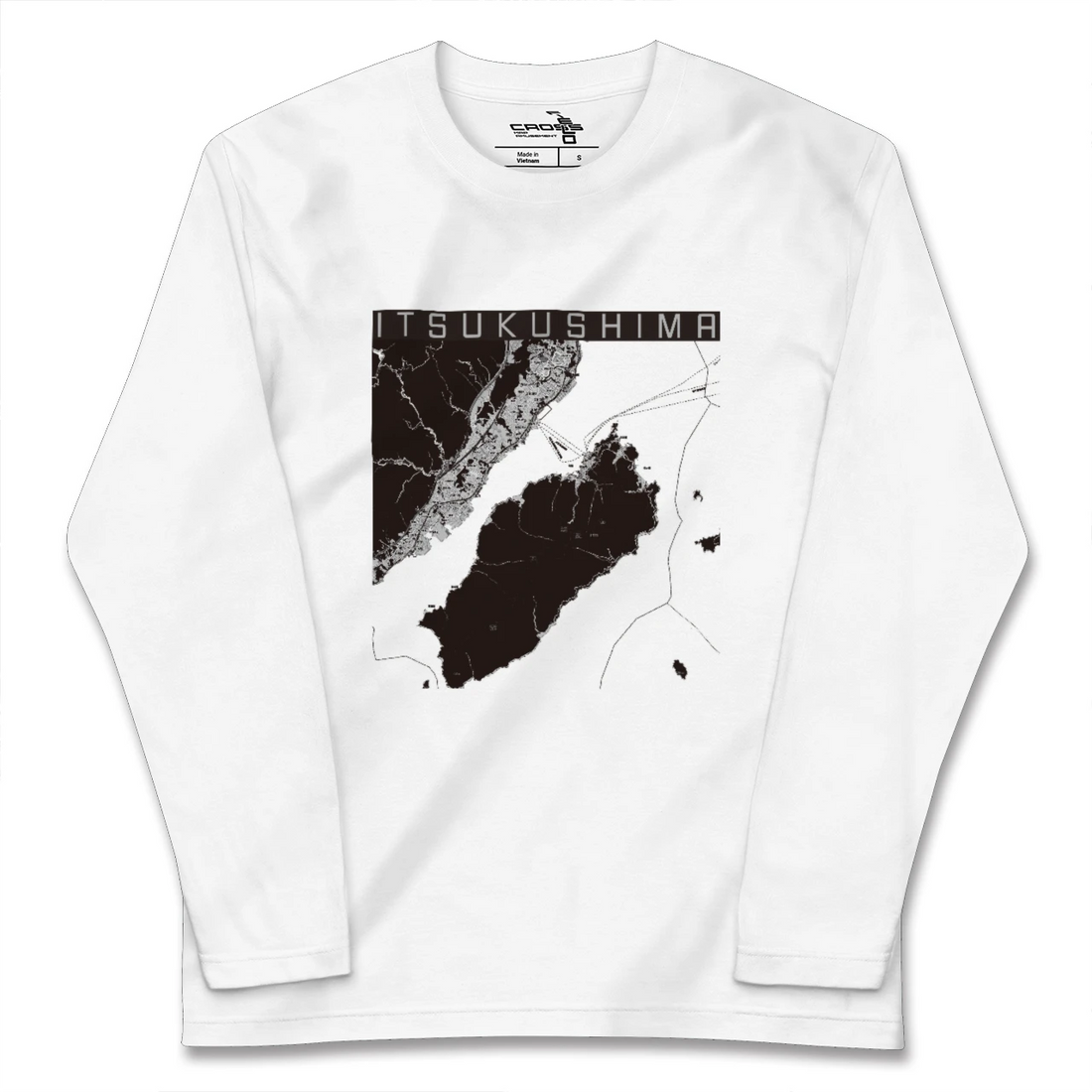 【厳島(広島県)】地図柄ロングスリーブTシャツ