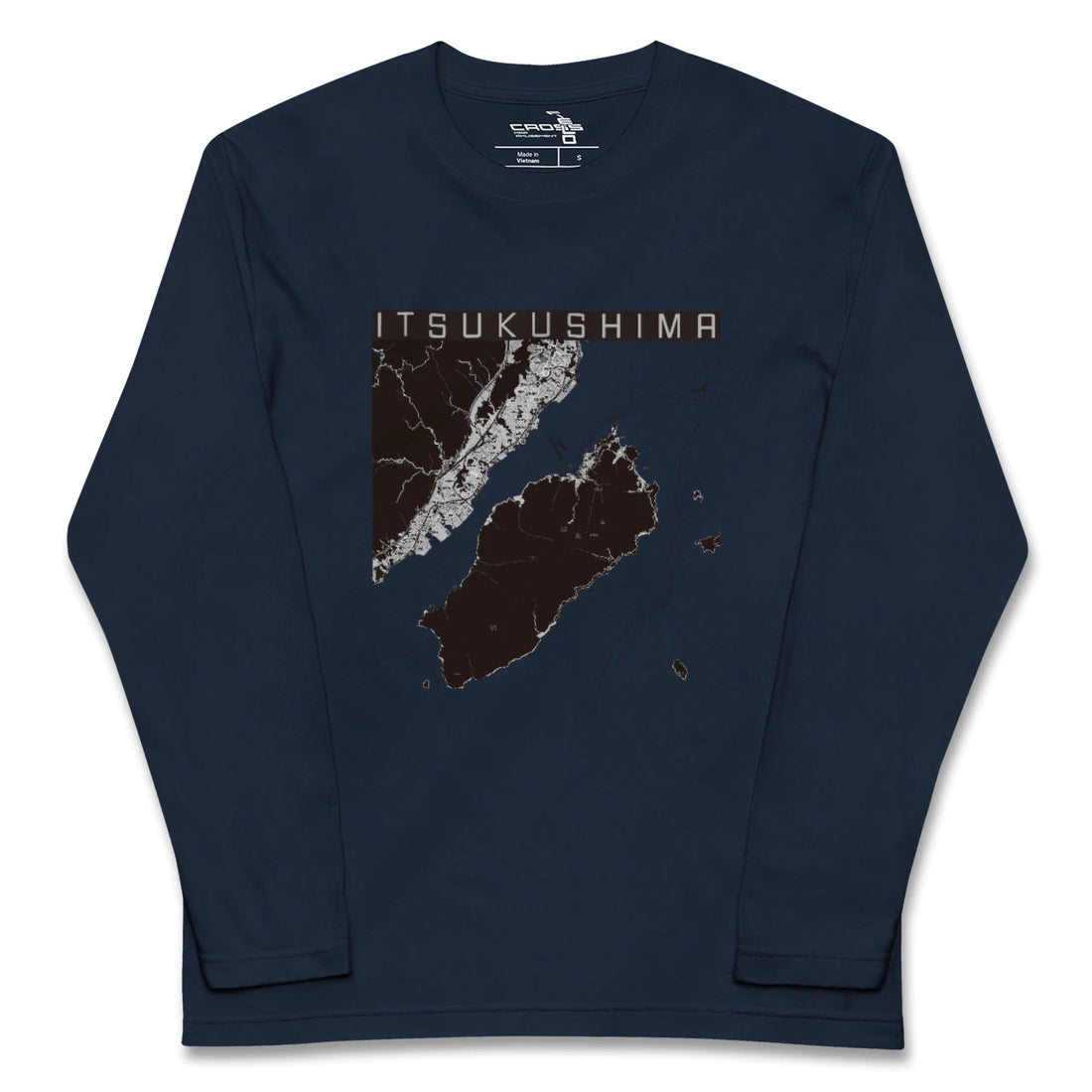 【厳島（広島県）】地図柄ロングスリーブTシャツ
