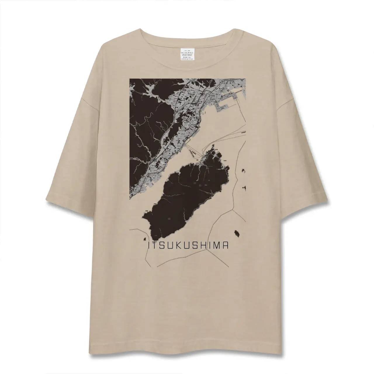 【厳島（広島県）】地図柄ビッグシルエットTシャツ
