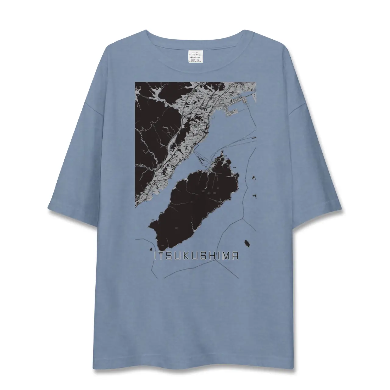 【厳島（広島県）】地図柄ビッグシルエットTシャツ