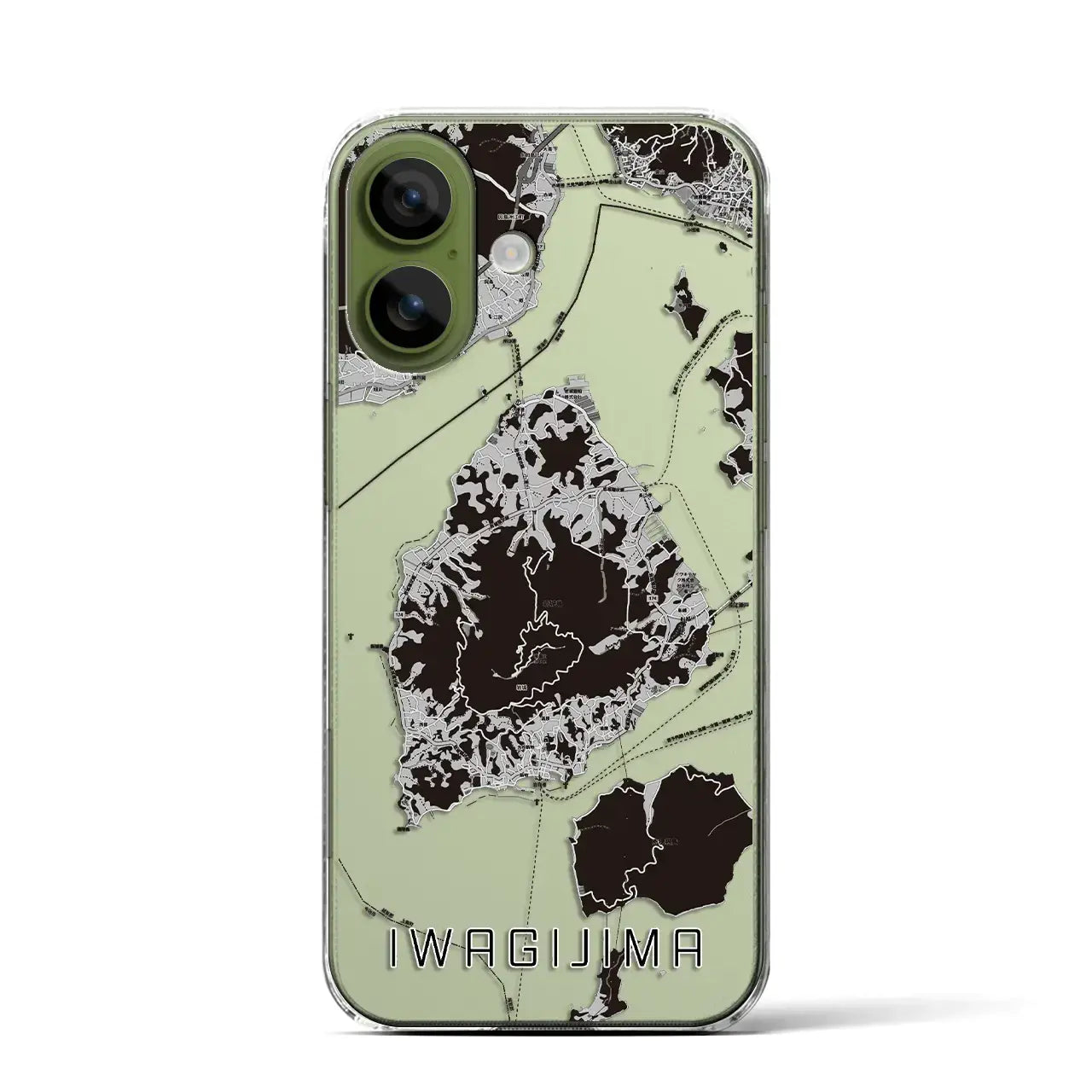 【岩城島（愛媛県）】地図柄iPhoneケース（クリアタイプ）モノトーン・iPhone 17 Pro Max 用