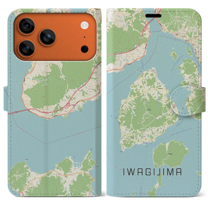 【岩城島（愛媛県）】地図柄iPhoneケース（手帳タイプ）