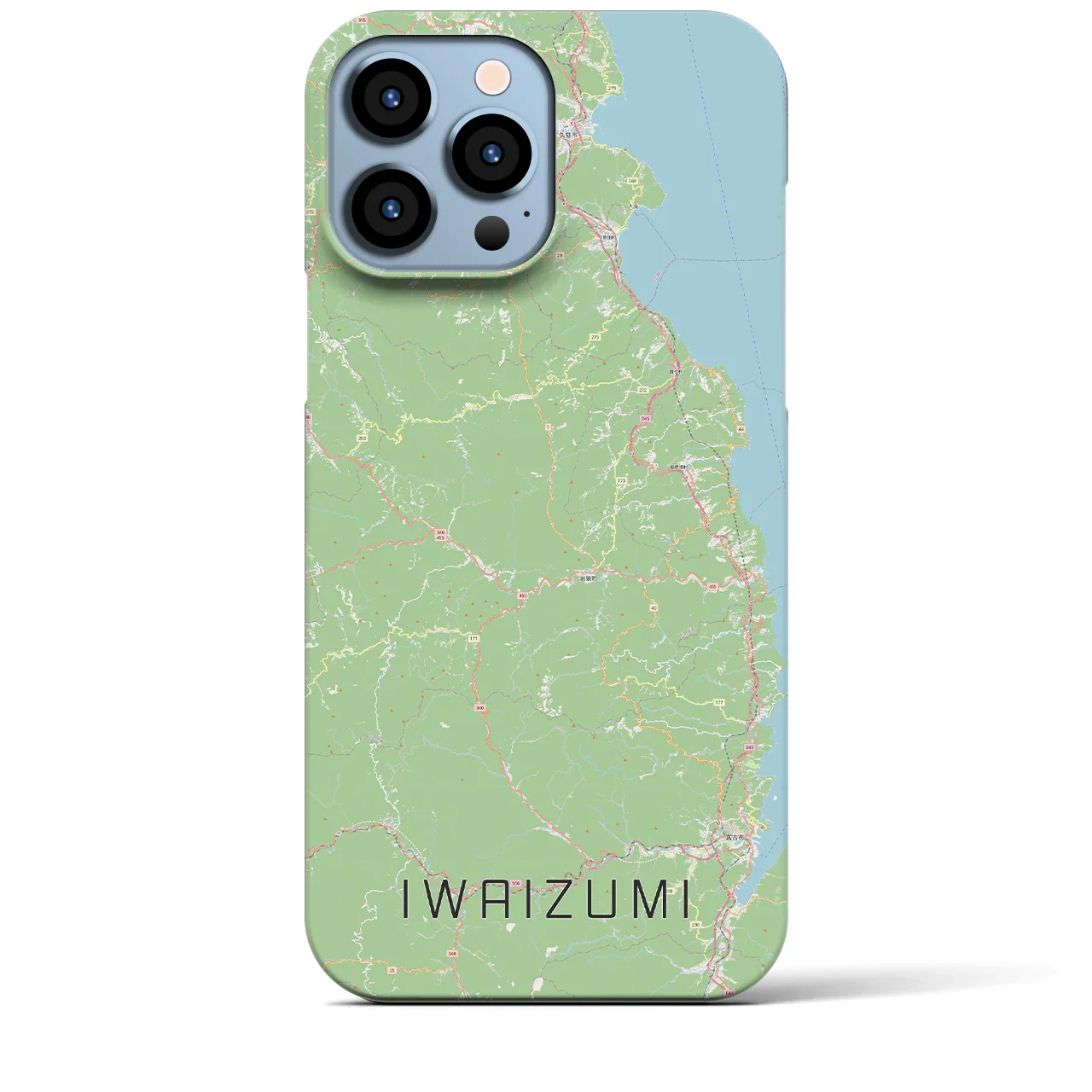 【岩泉（岩手県）】地図柄iPhoneケース（バックカバータイプ）