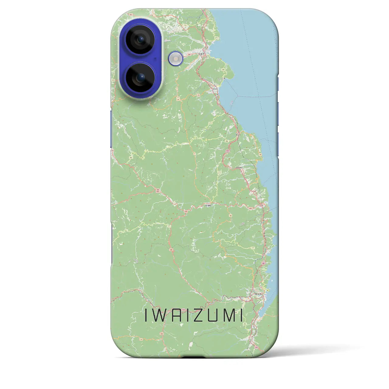 【岩泉（岩手県）】地図柄iPhoneケース（バックカバータイプ）ナチュラル・iPhone 16 Pro Max 用