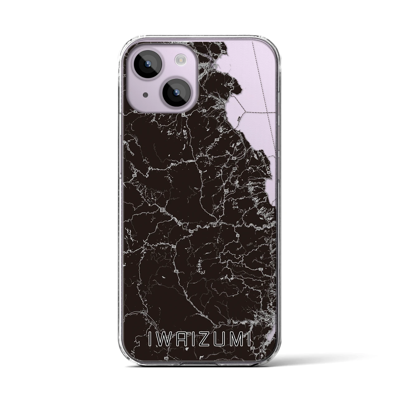 【岩泉（岩手県）】地図柄iPhoneケース（クリアタイプ）